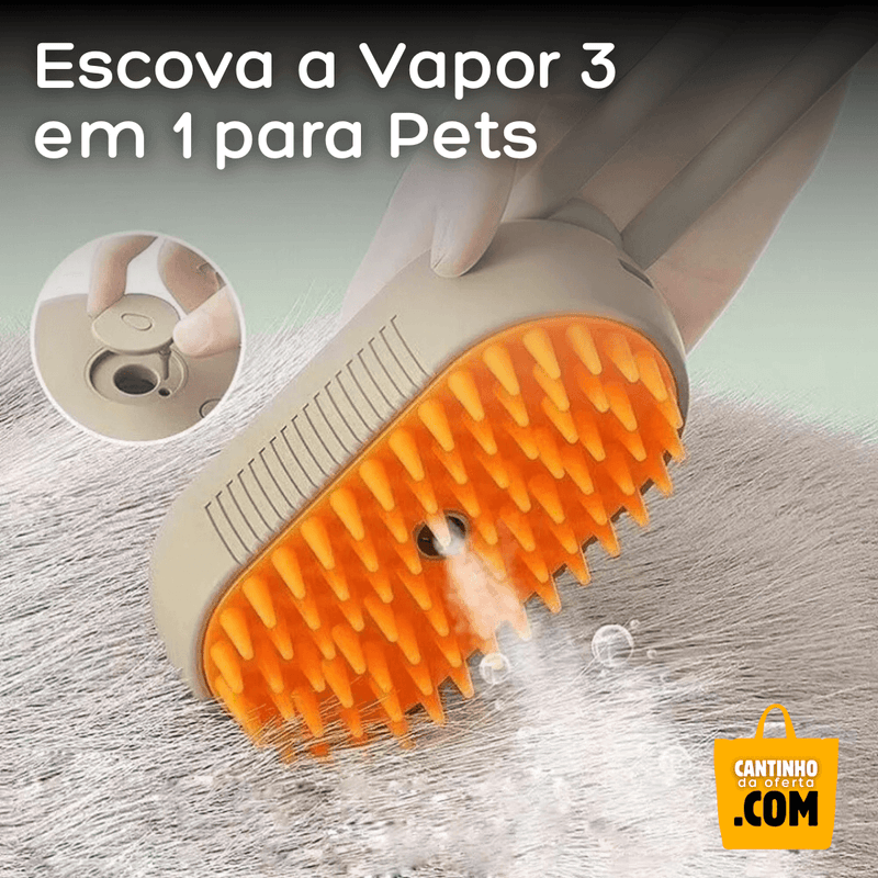 Escova a Vapor 3 em 1 para Pets