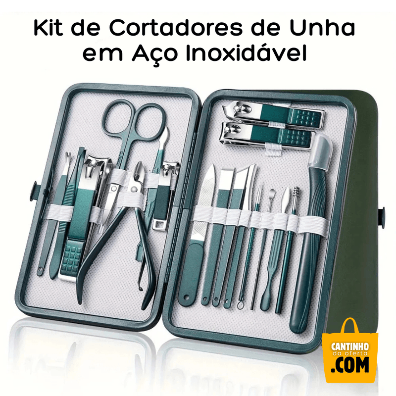 Kit de Cortadores de Unha em Aço Inoxidável