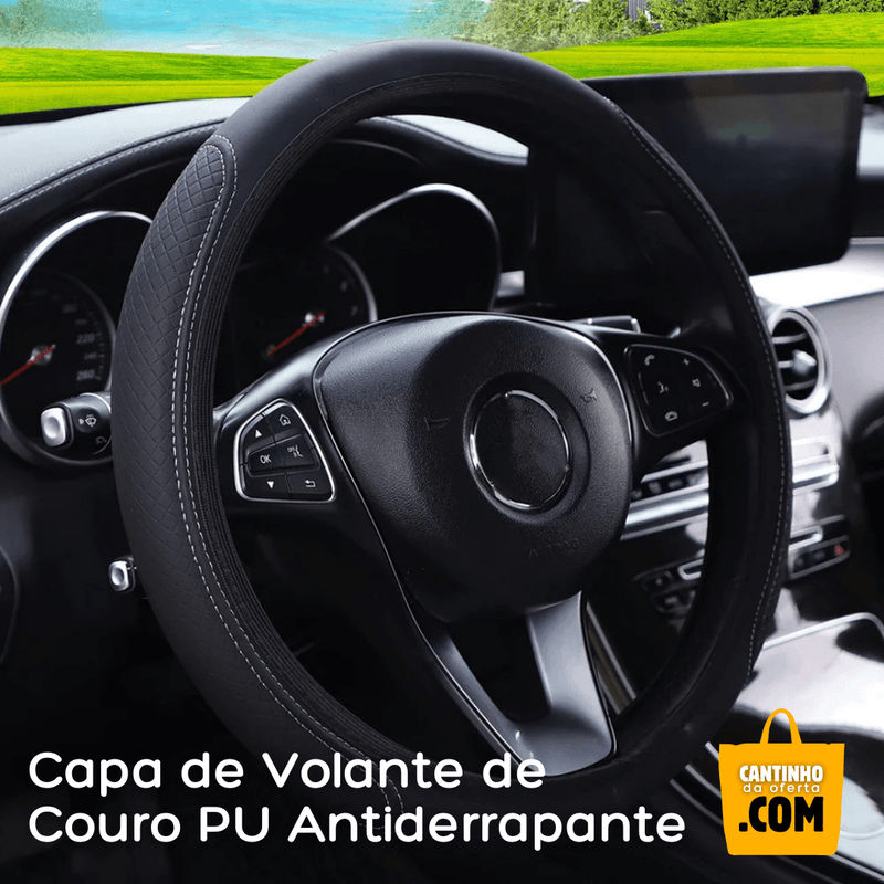 Capa de Volante de Couro PU Antiderrapante