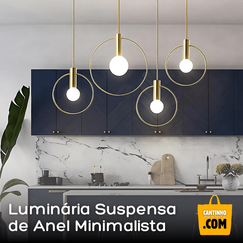 Luminária Suspensa de Anel Minimalista