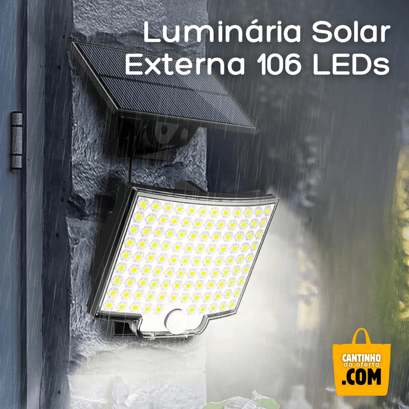 Luminária Solar Externa 106 LEDs