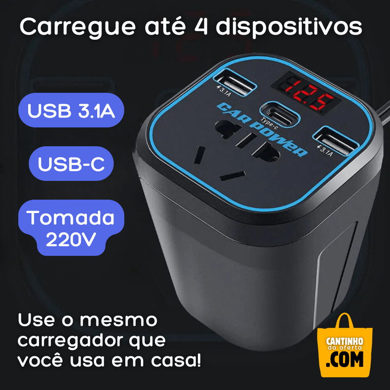 Carregador Automotivo com Tomada 12V/24V