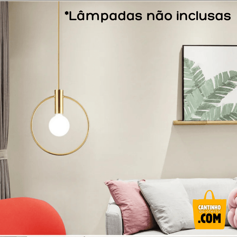 Luminária Suspensa de Anel Minimalista