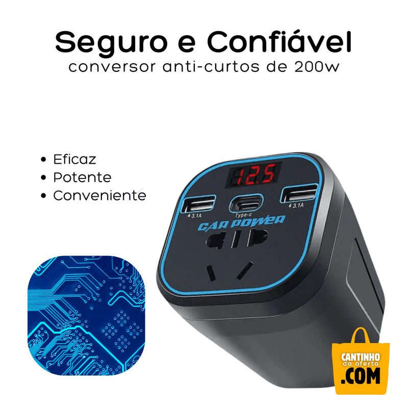 Carregador Automotivo com Tomada 12V/24V