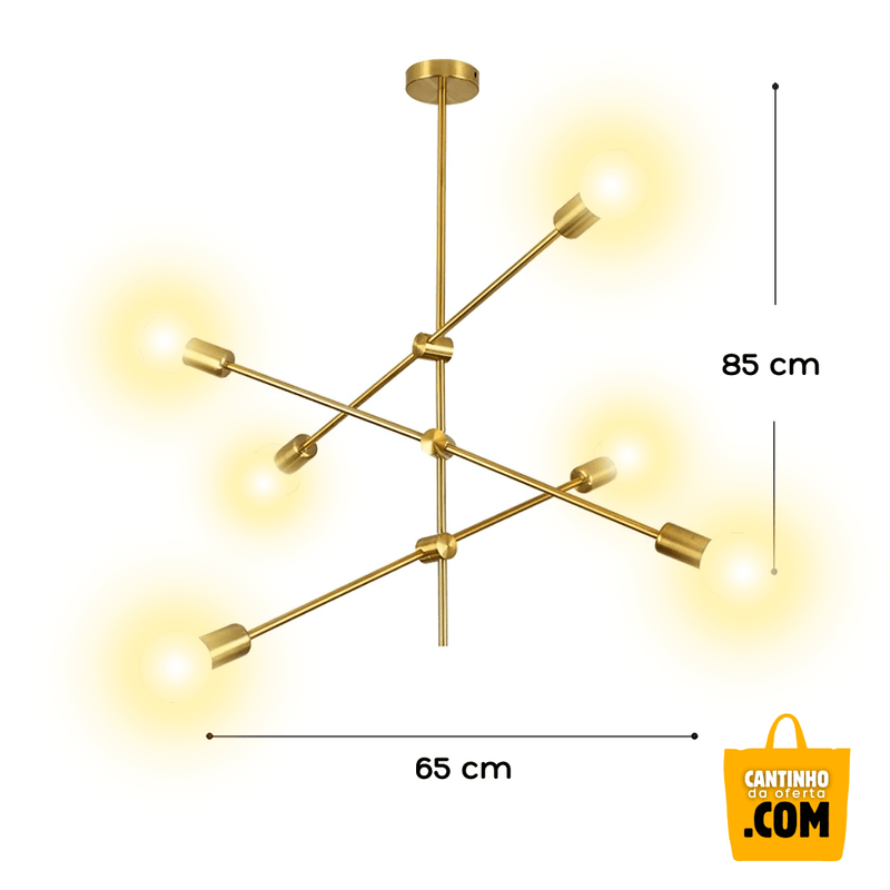 Lustre Ajustável Giratório com Design Molecular