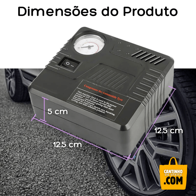 Inflador de Pneus Portátil 12V