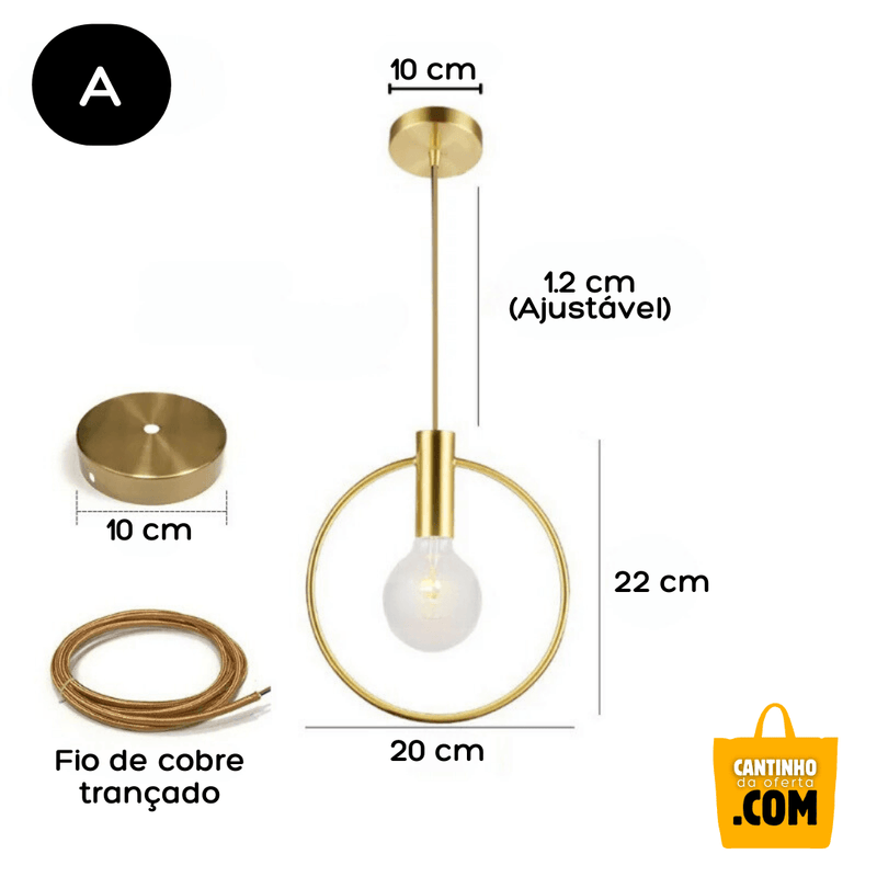 Luminária Suspensa de Anel Minimalista