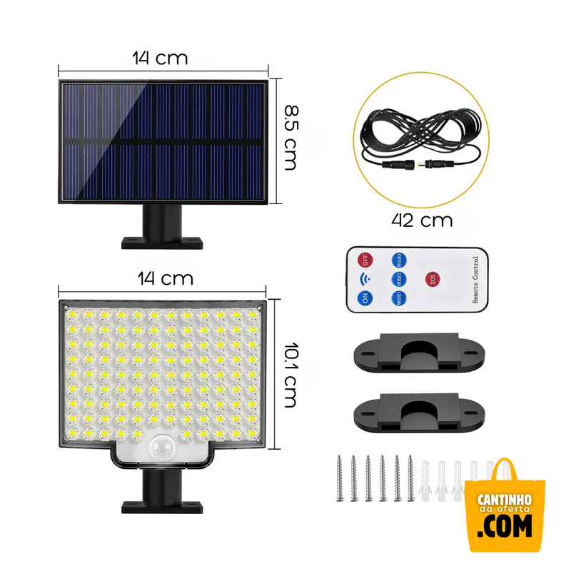 Luminária Solar Externa 106 LEDs