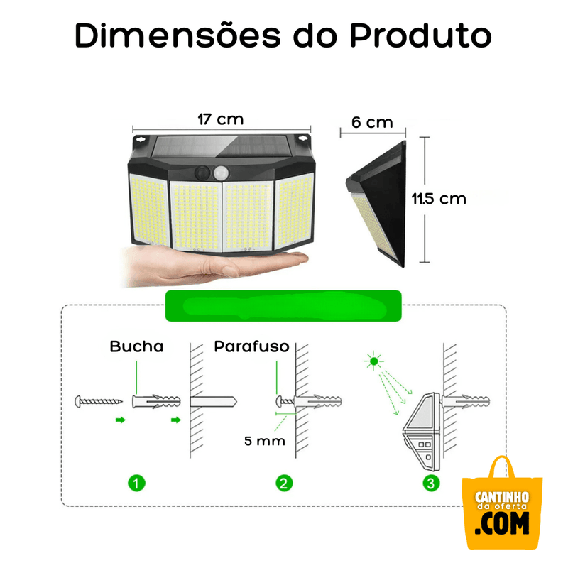 Luminária Solar com Sensor de Movimento