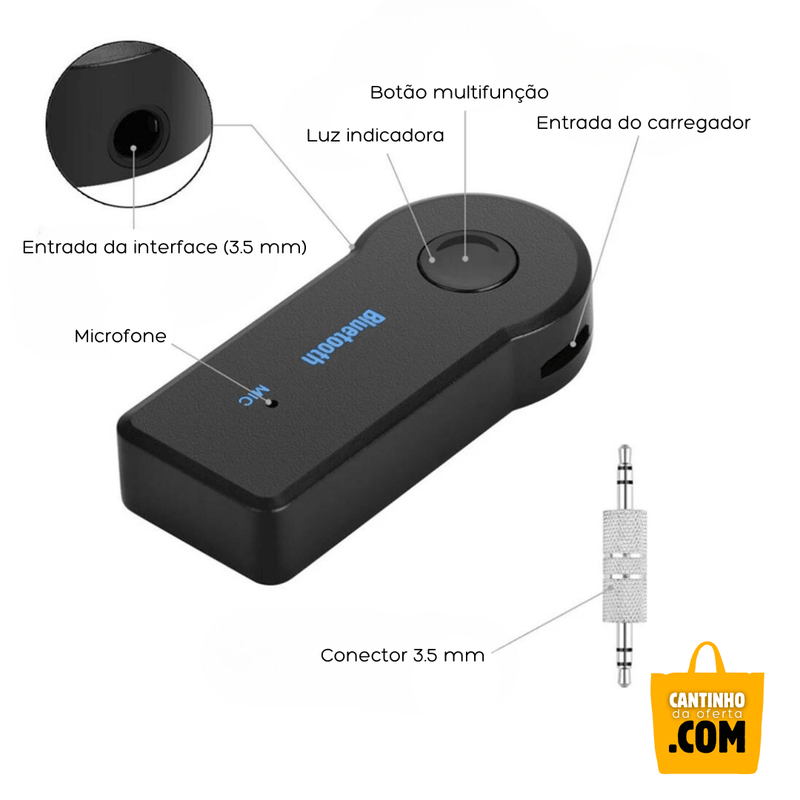 Receptor de Áudio Bluetooth 5.0