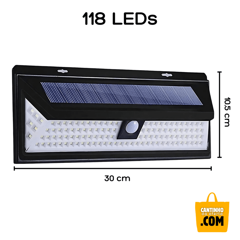 Luminária Solar de Parede 100/118 LEDs