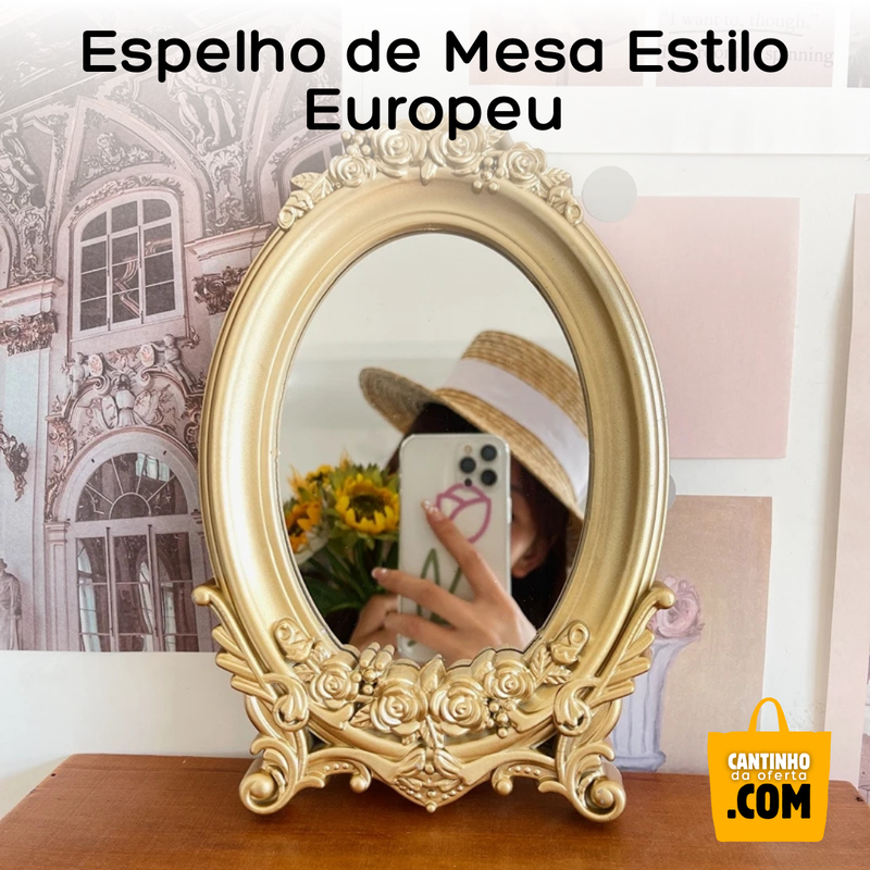 Espelho de Mesa Estilo Europeu